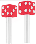 United Pacific 70040 High-Impact Plastic Construction Dice Door Lock Knobs for Classic and Vintage Vehicles, 10-32 Thread - Red/White (Set of 2)
