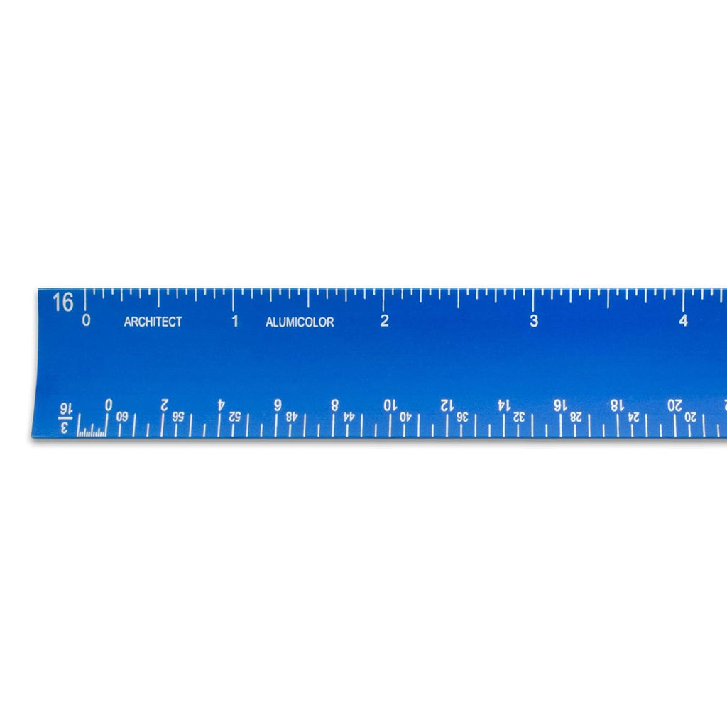 Alumicolor 6-Inch Aluminum Architect Hollow Scale - Ideal for School, Office, Art, and Drafting, Blue