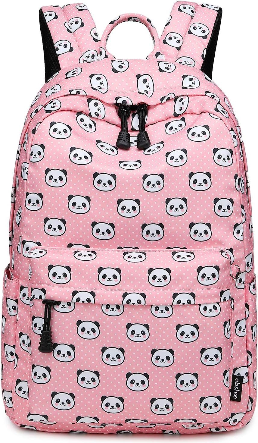 Abshoo Lightweight Panda Backpack Set for Girls with Lunch Bag (Panda Pink) - thewrightstore
