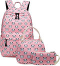 Abshoo Lightweight Panda Backpack Set for Girls with Lunch Bag (Panda Pink) - thewrightstore