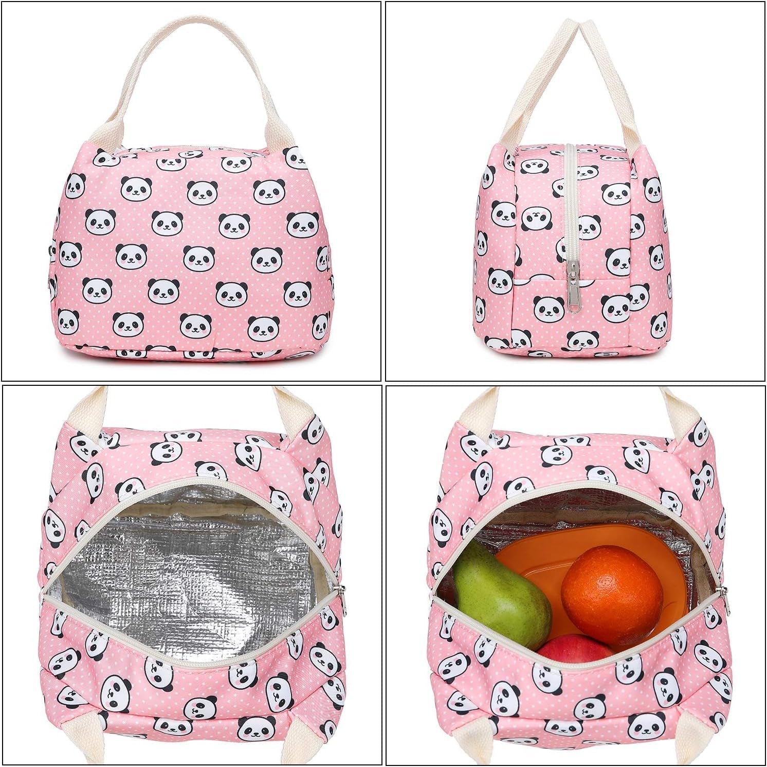 Abshoo Lightweight Panda Backpack Set for Girls with Lunch Bag (Panda Pink) - thewrightstore