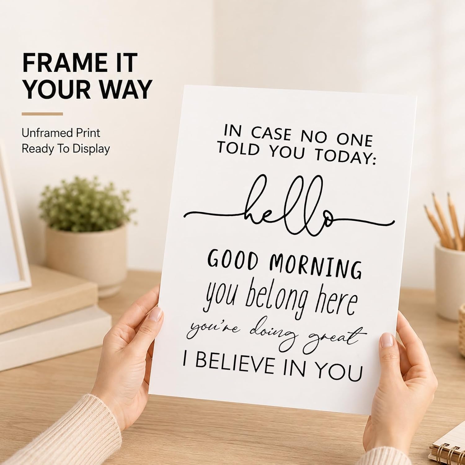 Inspirational Classroom Wall Art Prints for Teachers - Unframed Decor for High and Middle School Classrooms (10"L x 8"W)
