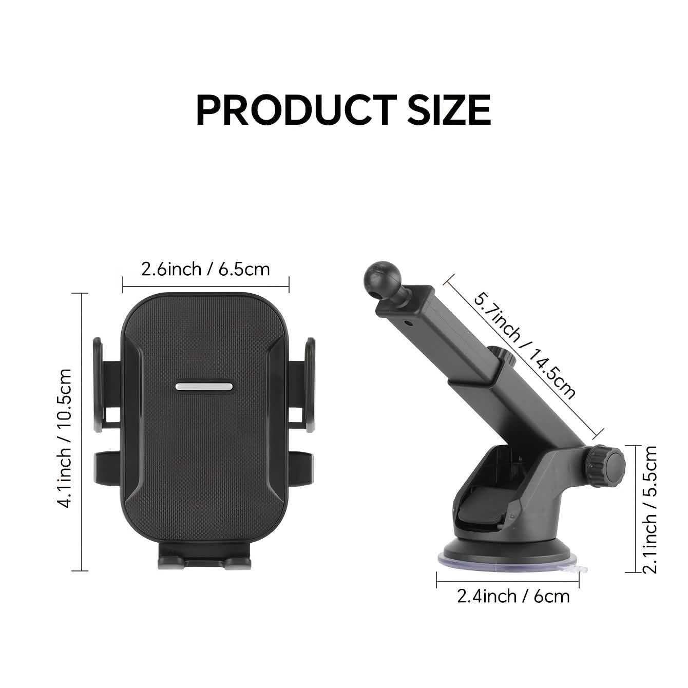 Adjustable Car Phone Holder – Suction Cup Dashboard Mount, Anti - Slip Grip, iPhone & Android - thewrightstore