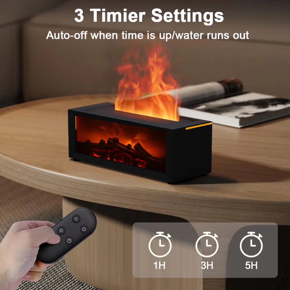 Air Humidifier Essential Oil Diffuser Flame Aroma Humidifier Home Room Fragrance Diffuser with Night Light Aromatherapy Diffuser - thewrightstore