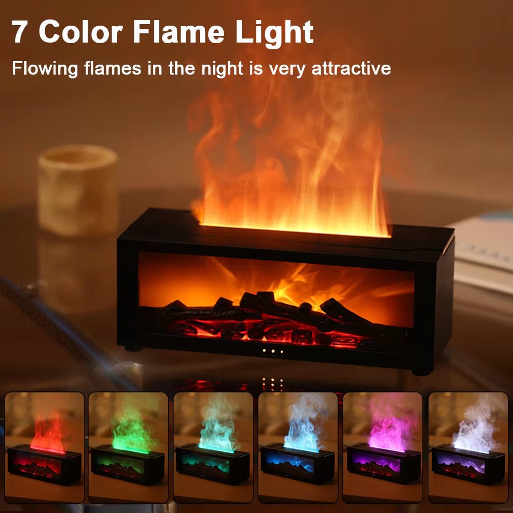Air Humidifier Essential Oil Diffuser Flame Aroma Humidifier Home Room Fragrance Diffuser with Night Light Aromatherapy Diffuser - thewrightstore