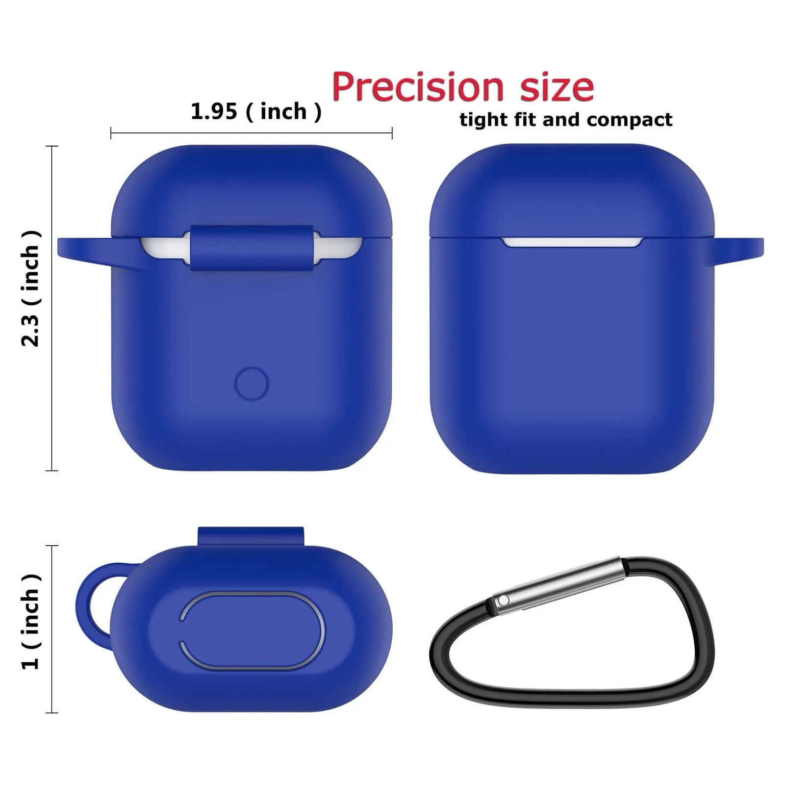 Airpods 1 & 2 Silicone Case, Airpods Case with Keychain, Shockproof Protective Premium Silicone Cover Skin for Apple Airpods 1St & 2Nd - Blue - thewrightstore