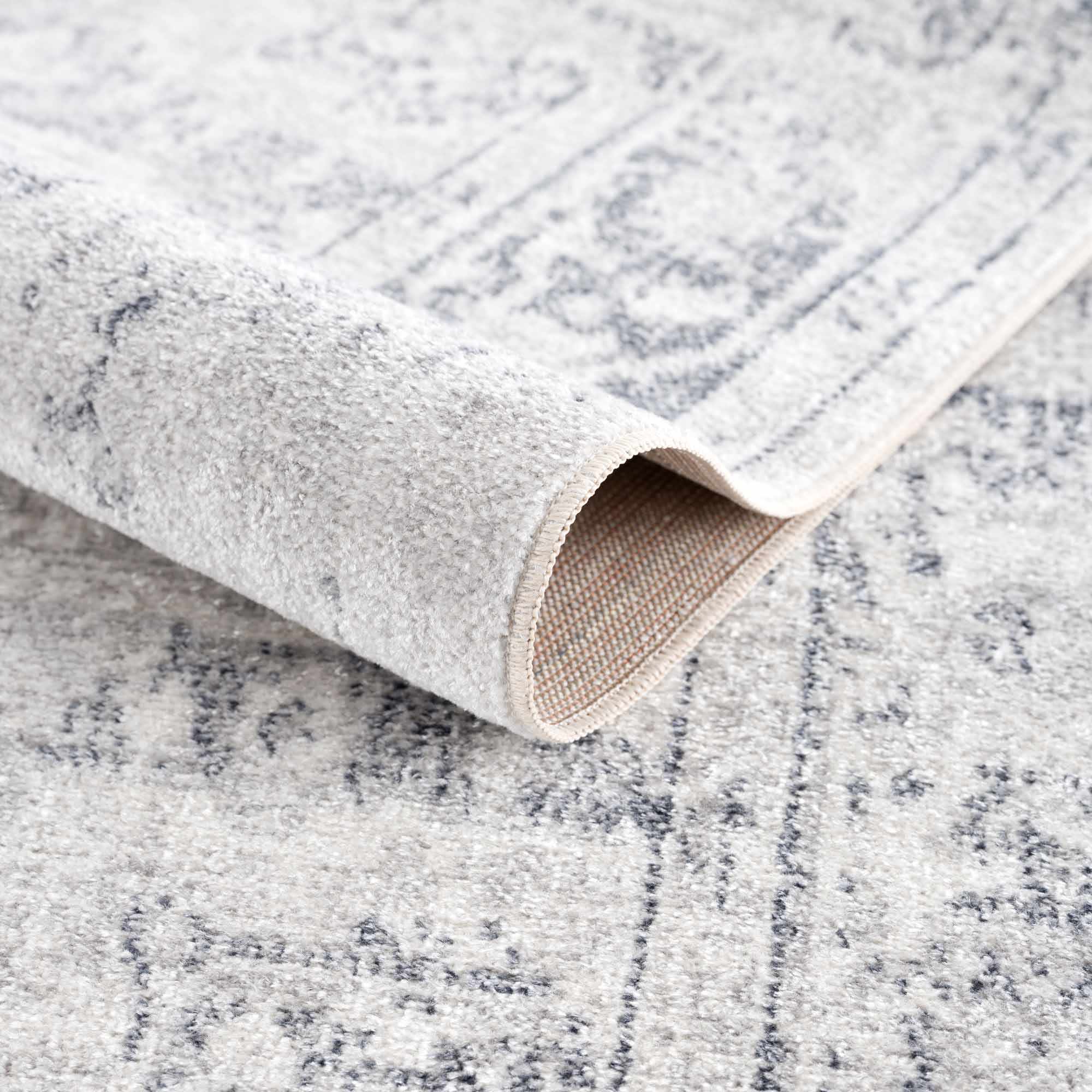 Akram Antrasit Flat Pile Washable Rug - thewrightstore
