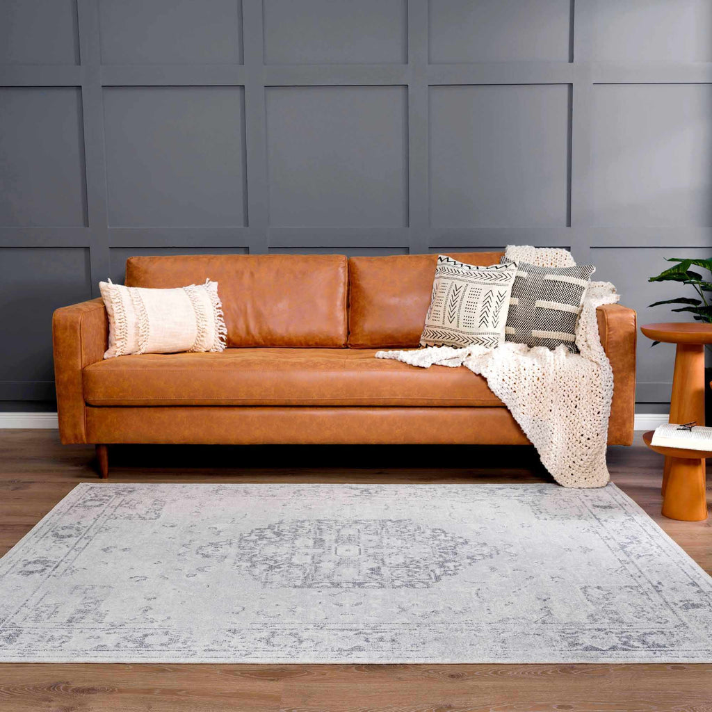 Akram Antrasit Flat Pile Washable Rug - thewrightstore
