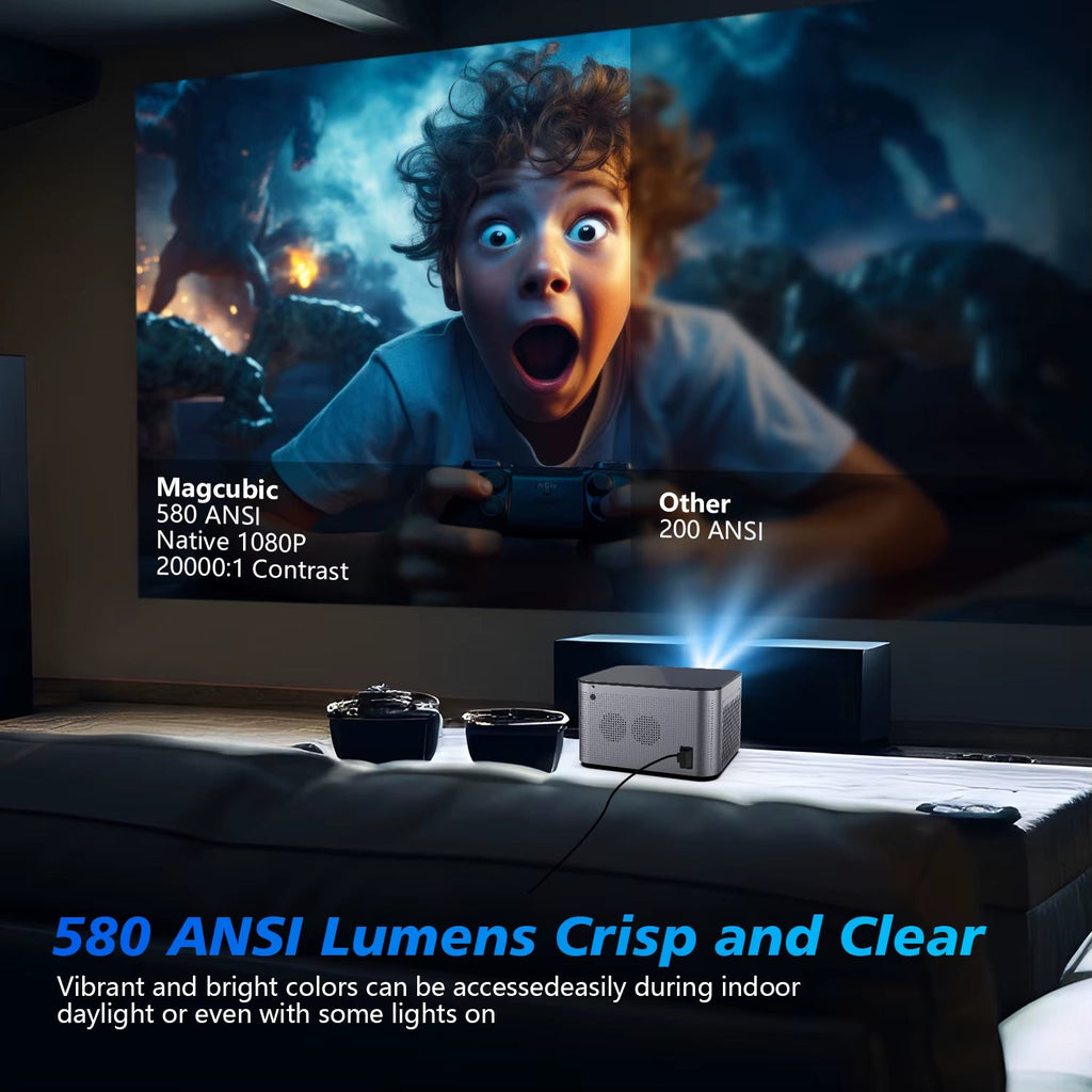Android 11 4K Smart Projector 580ANSI 1920*1080P Full HD Wifi6 BT5.0 Allwinner H713 Voice Control Home Cinema Theater - thewrightstore