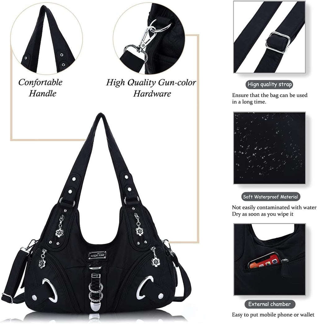 Angelkiss Women's Hobo Purses and Handbags - Large Satchel and Daily Shoulder Bags - thewrightstore