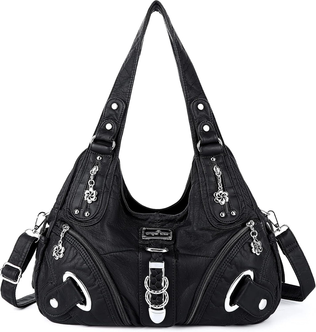 Angelkiss Women's Hobo Purses and Handbags - Large Satchel and Daily Shoulder Bags - thewrightstore