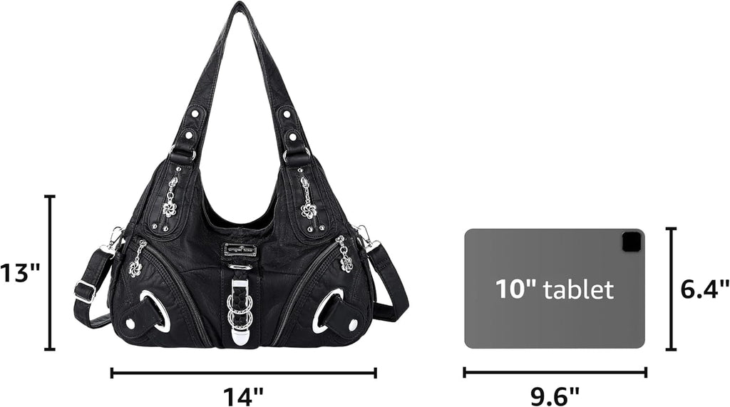 Angelkiss Women's Hobo Purses and Handbags - Large Satchel and Daily Shoulder Bags - thewrightstore