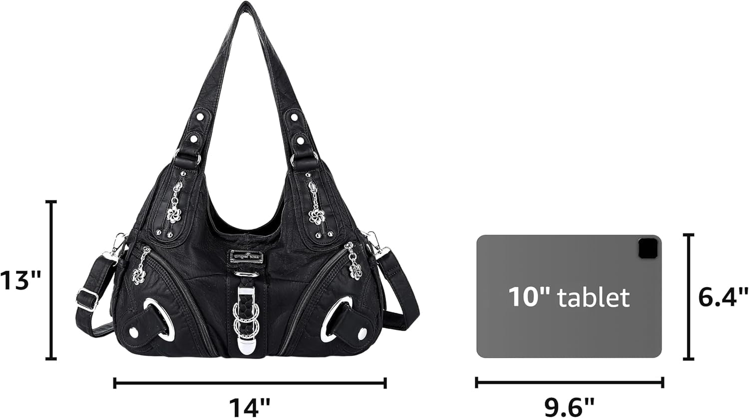 Angelkiss Women's Hobo Purses and Handbags - Large Satchel and Daily Shoulder Bags - thewrightstore