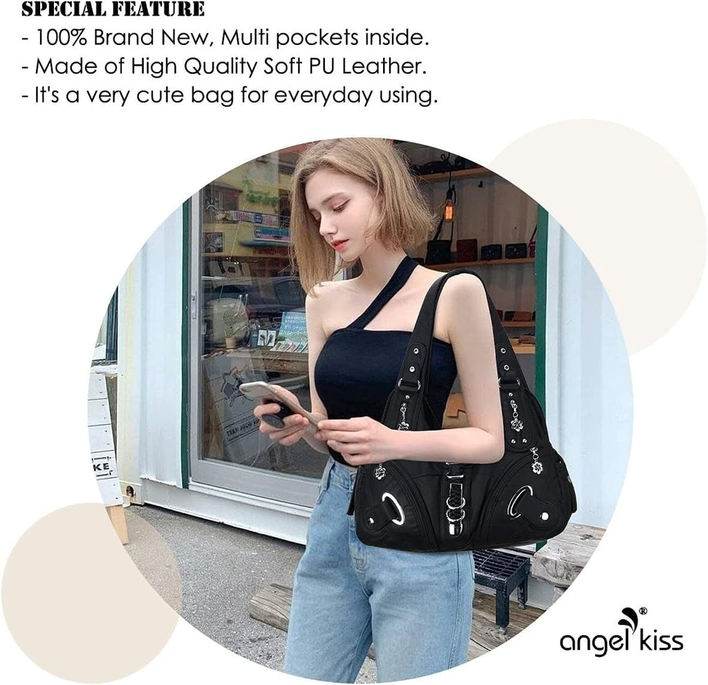 Angelkiss Women's Hobo Purses and Handbags - Large Satchel and Daily Shoulder Bags - thewrightstore