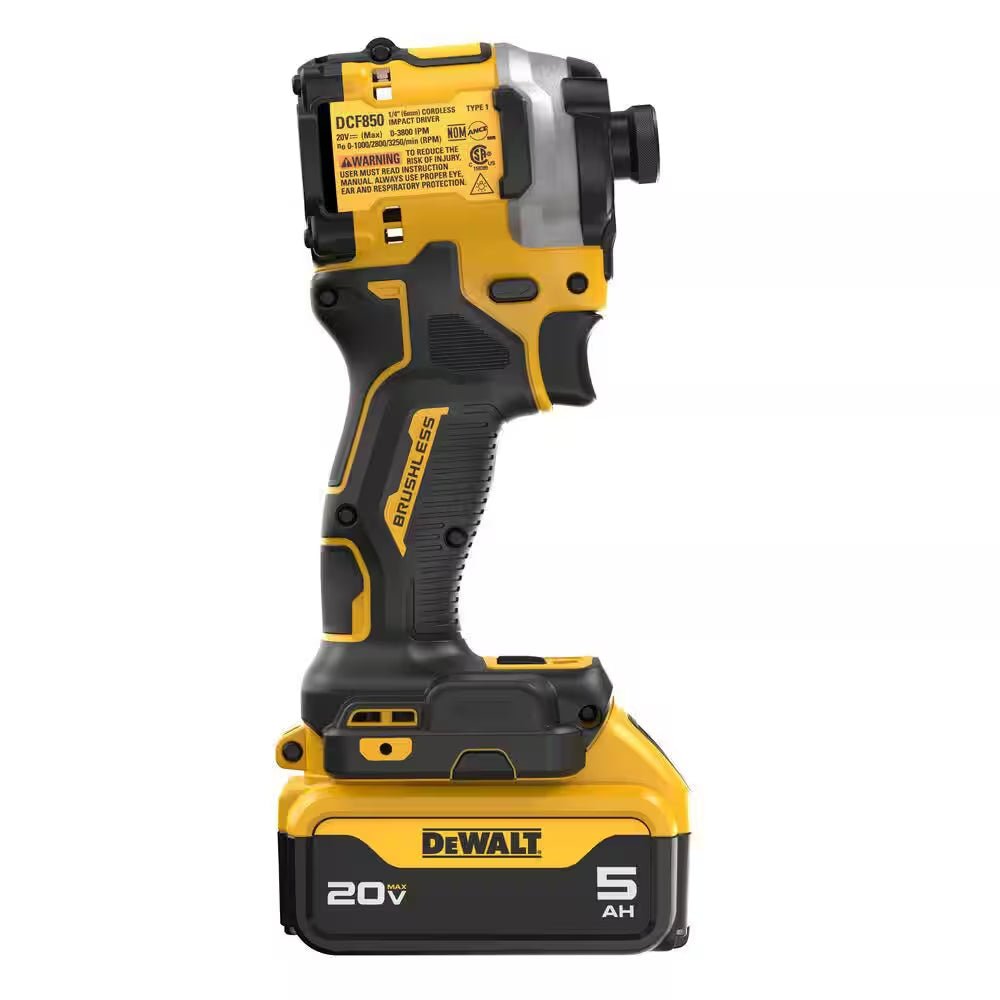 ATOMIC 20V MAX Lithium - Ion Cordless 1/4 In. Brushless Impact Driver Kit, 5 Ah Battery, Charger, and Bag - thewrightstore