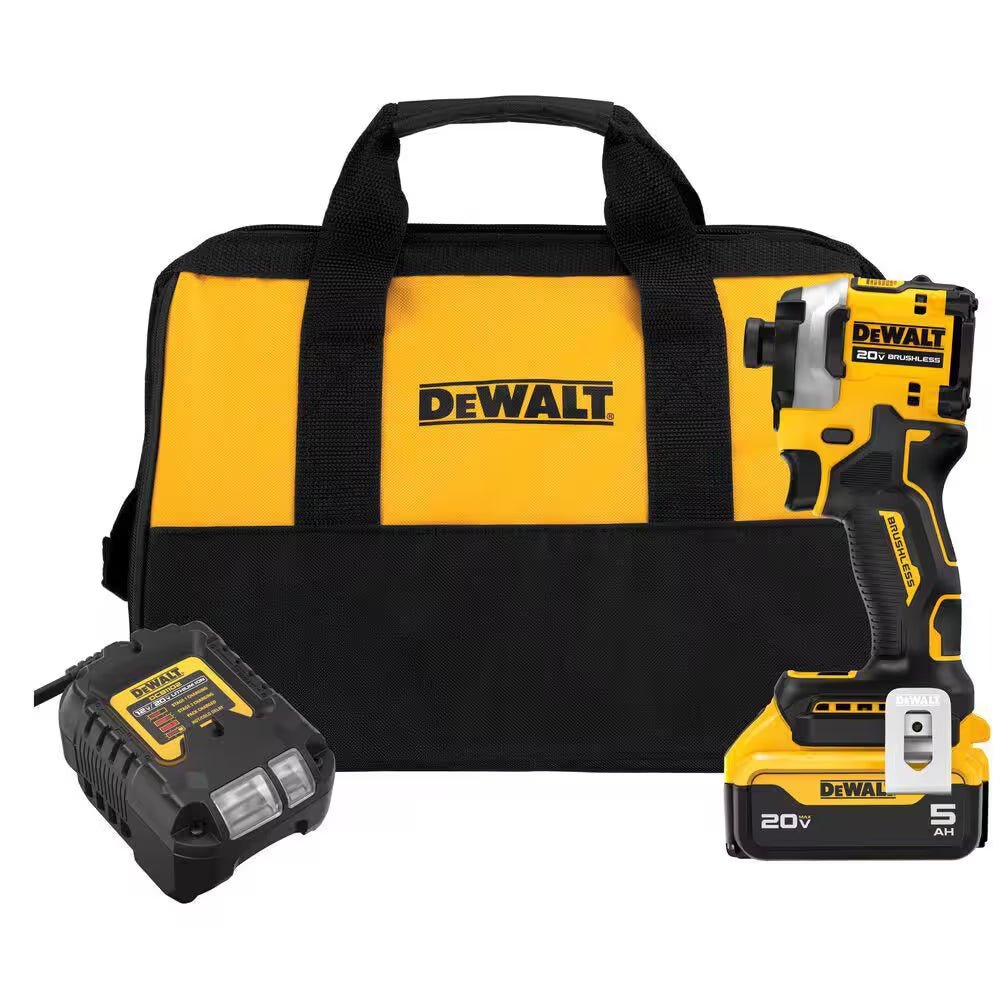 ATOMIC 20V MAX Lithium - Ion Cordless 1/4 In. Brushless Impact Driver Kit, 5 Ah Battery, Charger, and Bag - thewrightstore