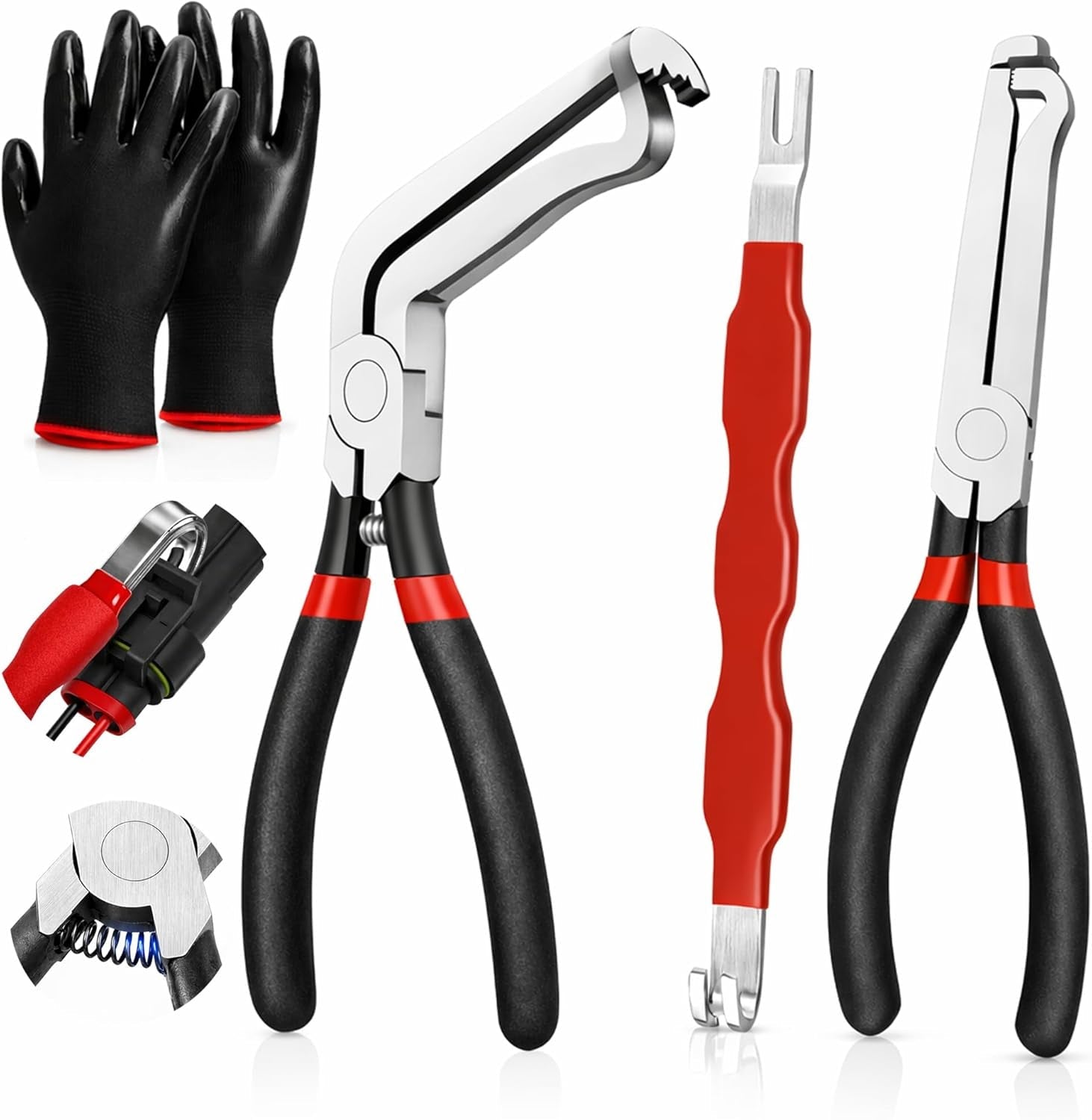 Automotive Electrical Disconnect Pliers Kit for Push Tab Style Connectors, Model 37960/37980/13120, 8-Inch Auto Repair Tools - thewrightstore