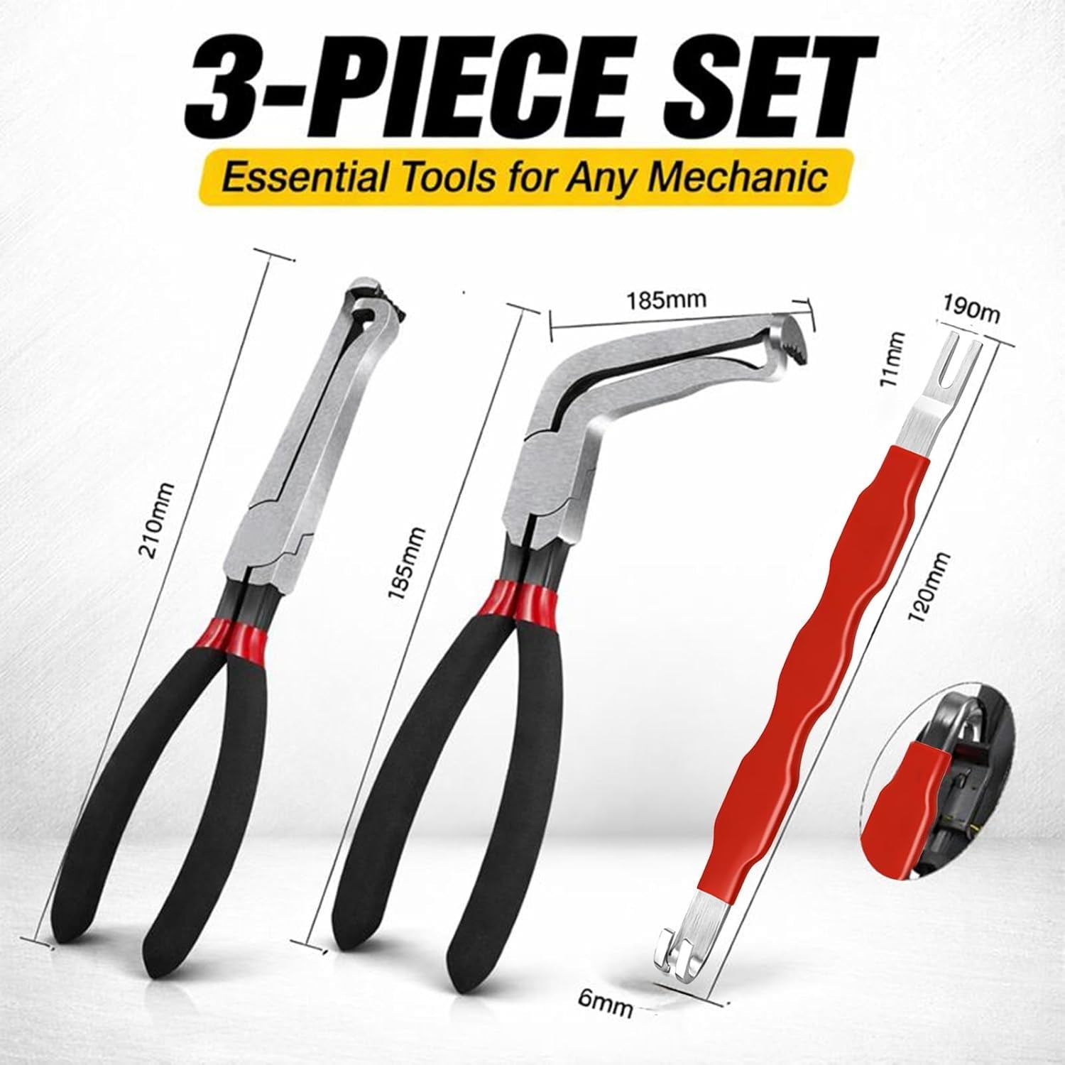 Automotive Electrical Disconnect Pliers Kit for Push Tab Style Connectors, Model 37960/37980/13120, 8-Inch Auto Repair Tools - thewrightstore