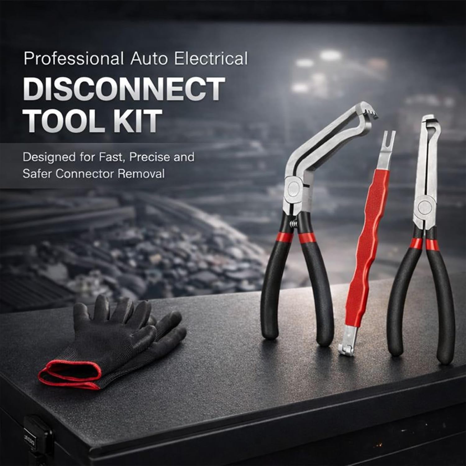 Automotive Electrical Disconnect Pliers Kit for Push Tab Style Connectors, Model 37960/37980/13120, 8-Inch Auto Repair Tools - thewrightstore