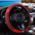 Automotive Products Carbon Tiny Silicone Massage Pellet Leather Steering Wheel Cover without Inner Ring Fits 14.5-15 Inches - thewrightstore