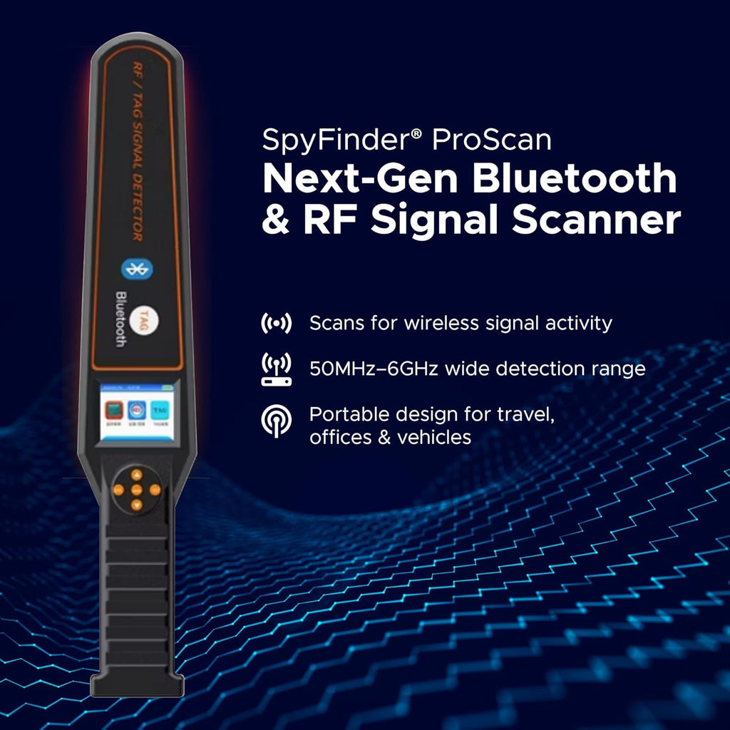 Spyfinder Proscan Bluetooth & GPS RF Detector - Advanced Airtag and Hidden Camera Detection Device for Enhanced Privacy in Hotels, Airbnbs, Vehicles, and Travel by Spy Associates
