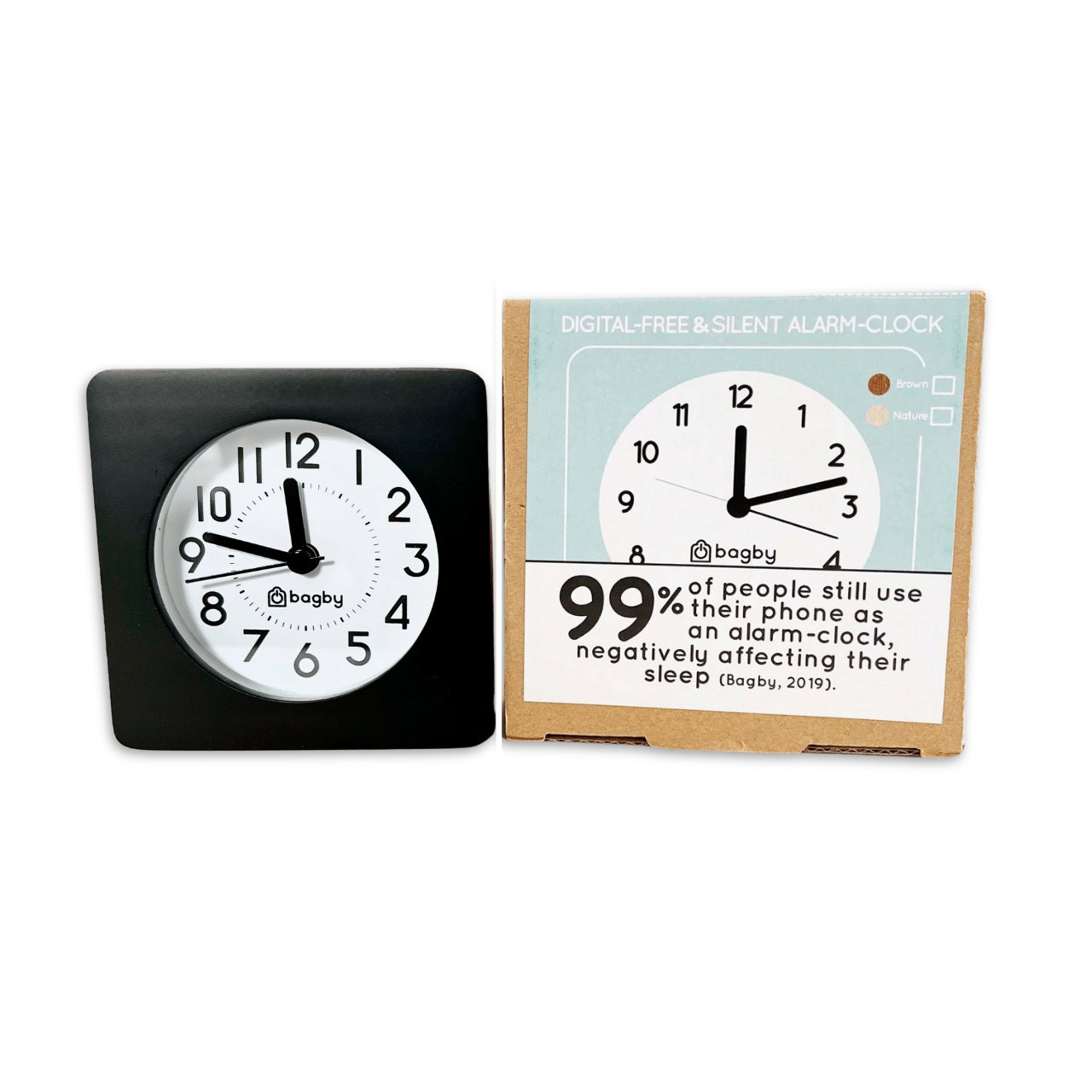 Bagby CLASSIC - Silent Alarm Clock - thewrightstore