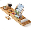 Bamboo Bathtub Caddy Tray - Expandable to 41 Inches with Book Stand, Soap Holder & Anti - Slip Pads for Luxury Bath Spa, Natural - thewrightstore