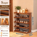 Bamboo Shoe Rack Organizer – 5 or 6 Tier, Space - Saving Storage - thewrightstore