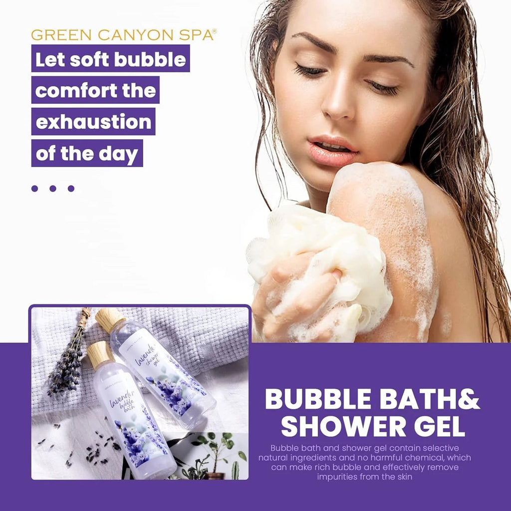 Bath Gift Sets for Women, 11Pcs Lavender Spa Baskets Gift Kits, Relaxing Birthday Mothers Day Gifts for Mom!