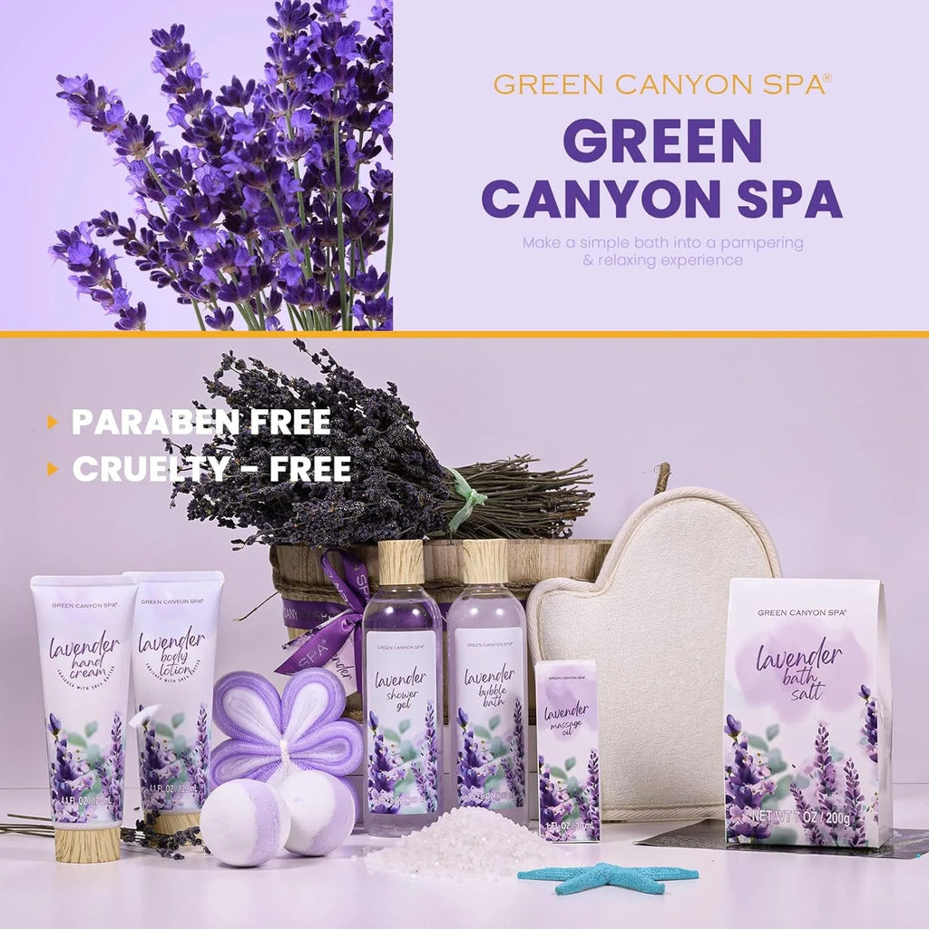 Bath Gift Sets for Women, 11Pcs Lavender Spa Baskets Gift Kits, Relaxing Birthday Mothers Day Gifts for Mom!