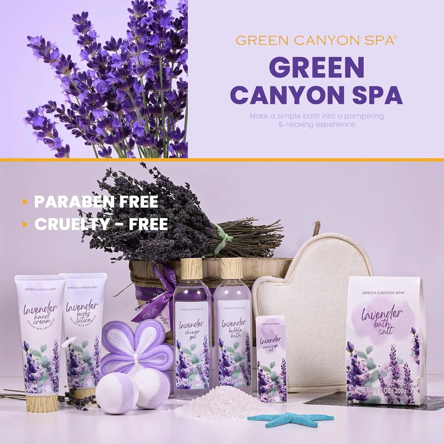 Bath Gift Sets for Women, 11Pcs Lavender Spa Baskets Gift Kits, Relaxing Birthday Mothers Day Gifts for Mom!