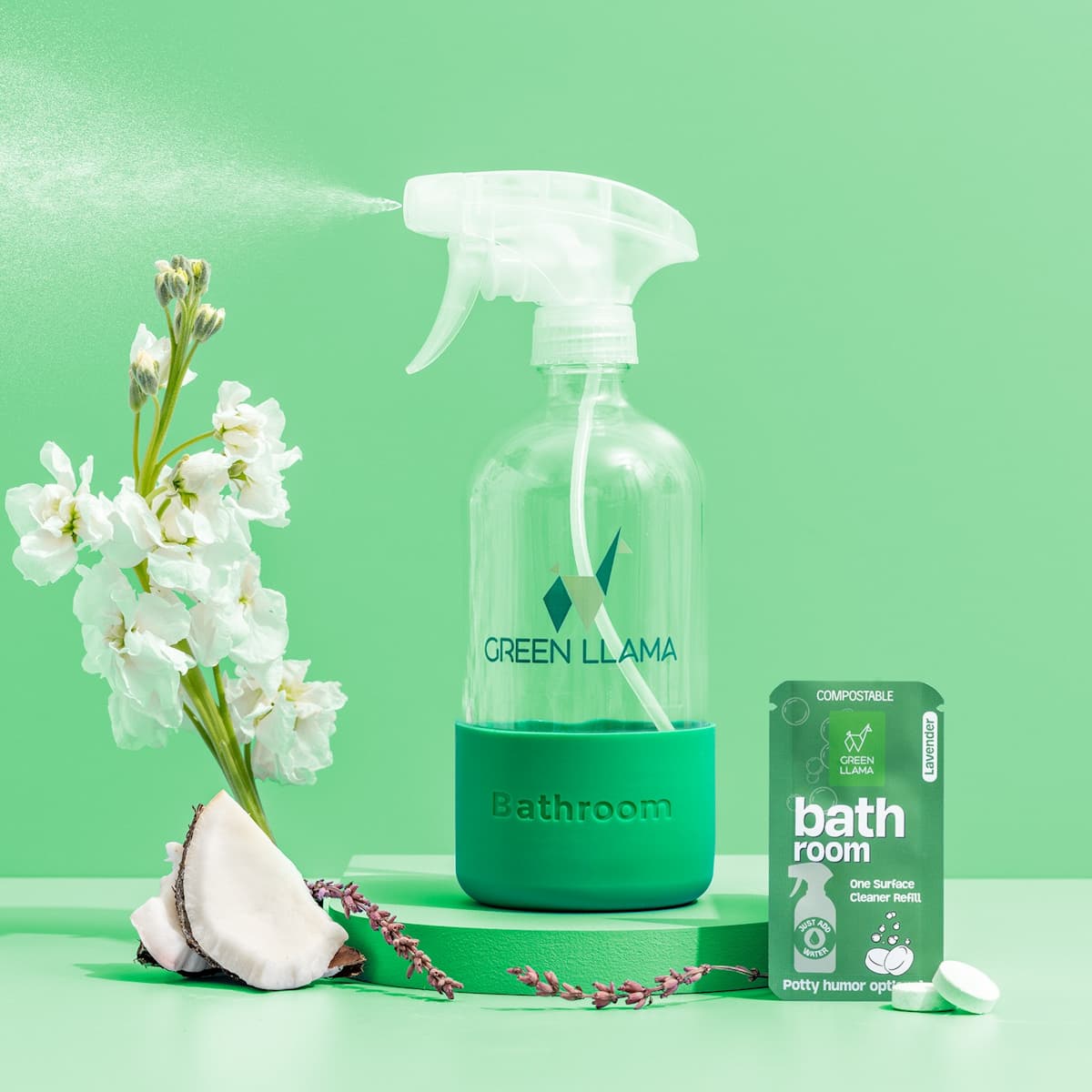 Bathroom Spray Glass Bottle Cleaning Kit with Lavender - thewrightstore