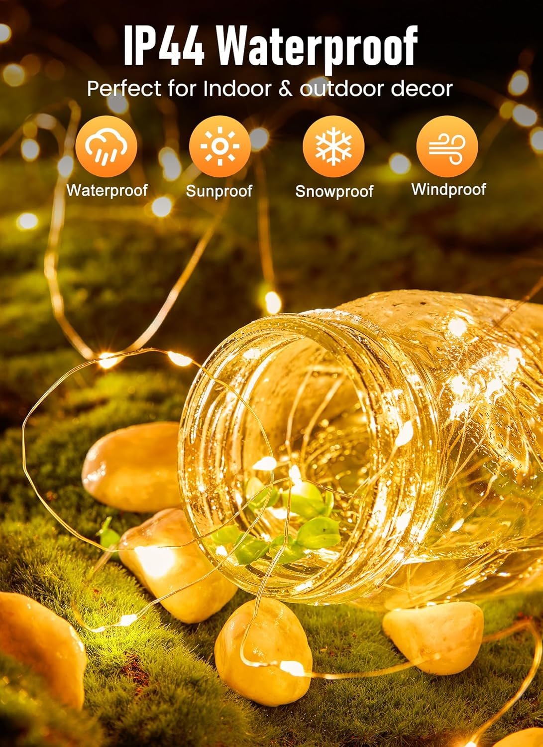 Battery Operated Fairy Lights - 2 Pack 33FT 100 LED Mini String Lights, Waterproof Copper Wire Twinkle Lights for Indoor and Outdoor Home, Wedding, and Christmas Decoration, Warm White - thewrightstore