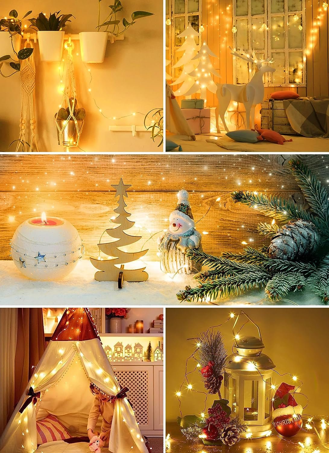 Battery Operated Fairy Lights - 2 Pack 33FT 100 LED Mini String Lights, Waterproof Copper Wire Twinkle Lights for Indoor and Outdoor Home, Wedding, and Christmas Decoration, Warm White - thewrightstore