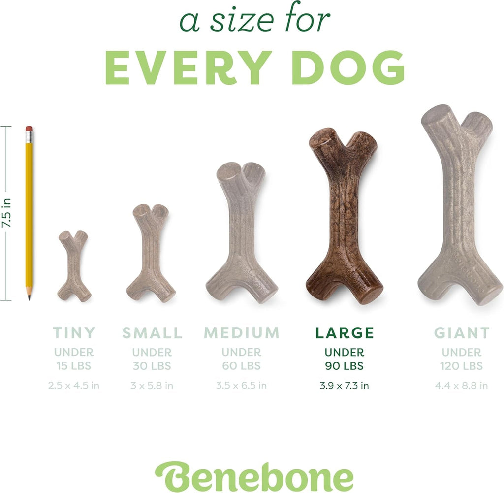 Benebone Maplestick Durable Real Wood Dog Chew Toy, Large, Made in the USA - thewrightstore