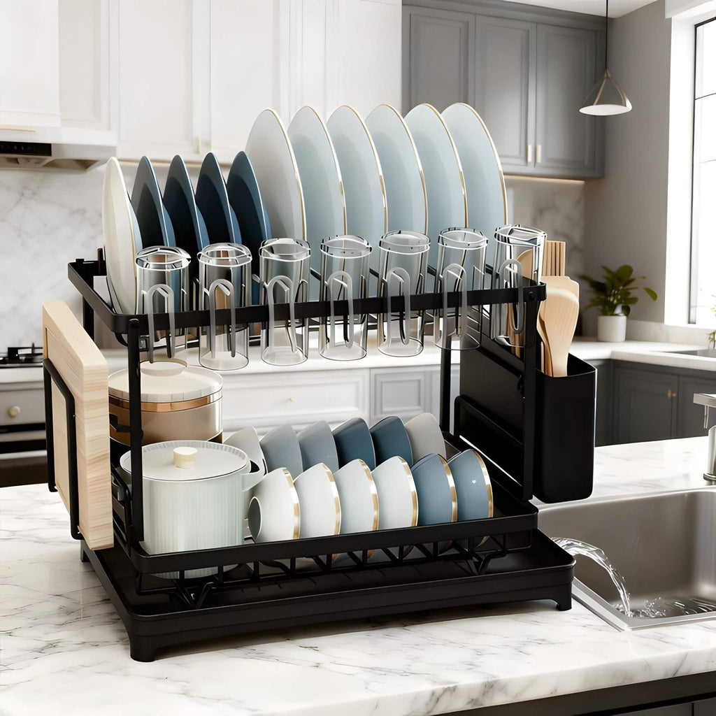 Black Metal Dish Rack – 2 - Layer / 3 - Layer - thewrightstore