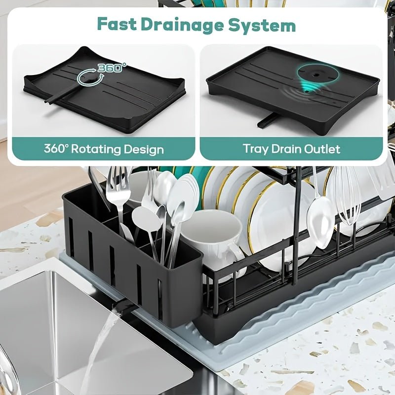 Black Metal Dish Rack – 2 - Layer / 3 - Layer - thewrightstore