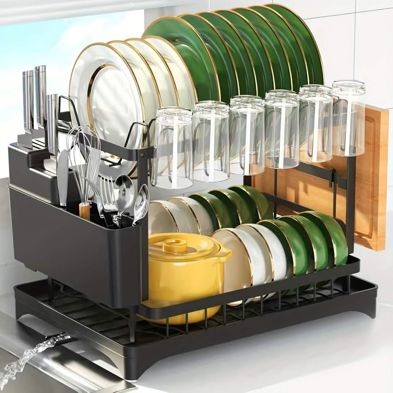 Black Metal Dish Rack – 2 - Layer / 3 - Layer - thewrightstore