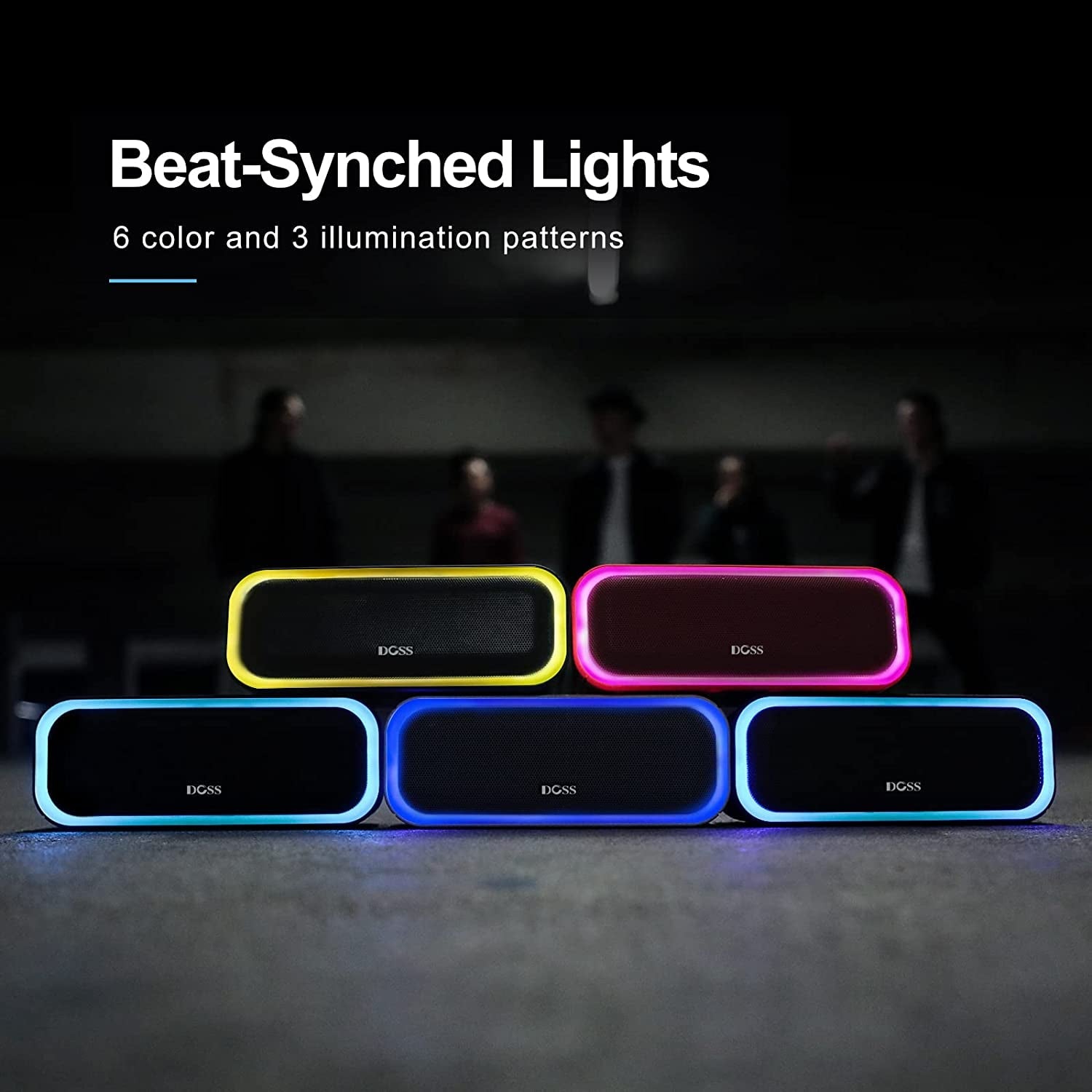 Bluetooth Speaker, Soundbox Pro Wireless Speaker with 20W Stereo Sound, Active Extra Bass, Bluetooth5.0, IPX6 Waterproof, Wireless Stereo Pairing, Multi - Colors Lights, 20Hrs Playtime - Blue - thewrightstore