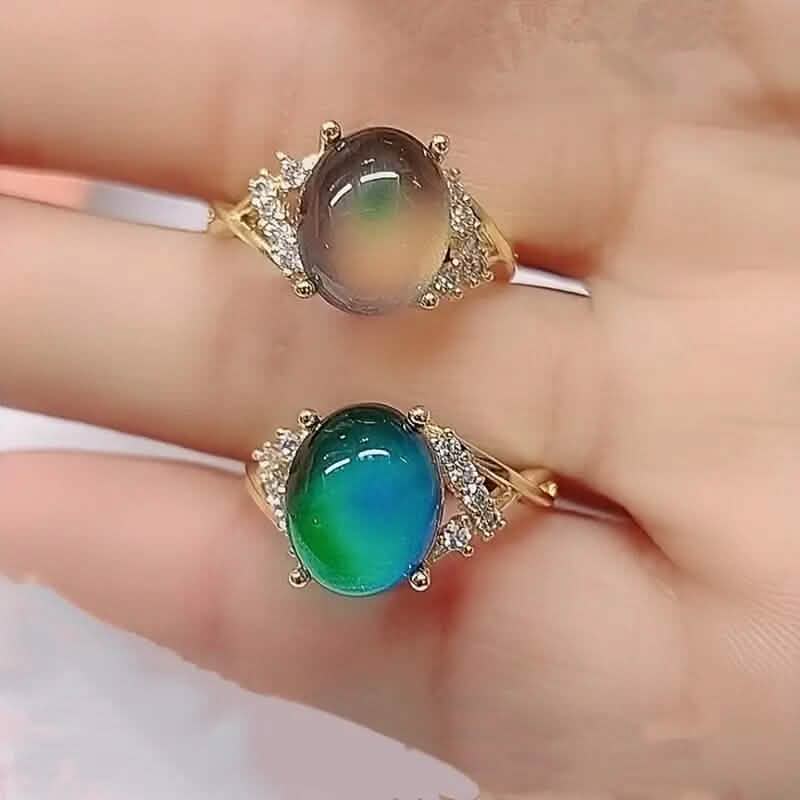 Boho Style Color Changing Mood Stone Cuff Rings - thewrightstore