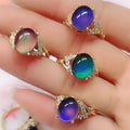 Boho Style Color Changing Mood Stone Cuff Rings - thewrightstore