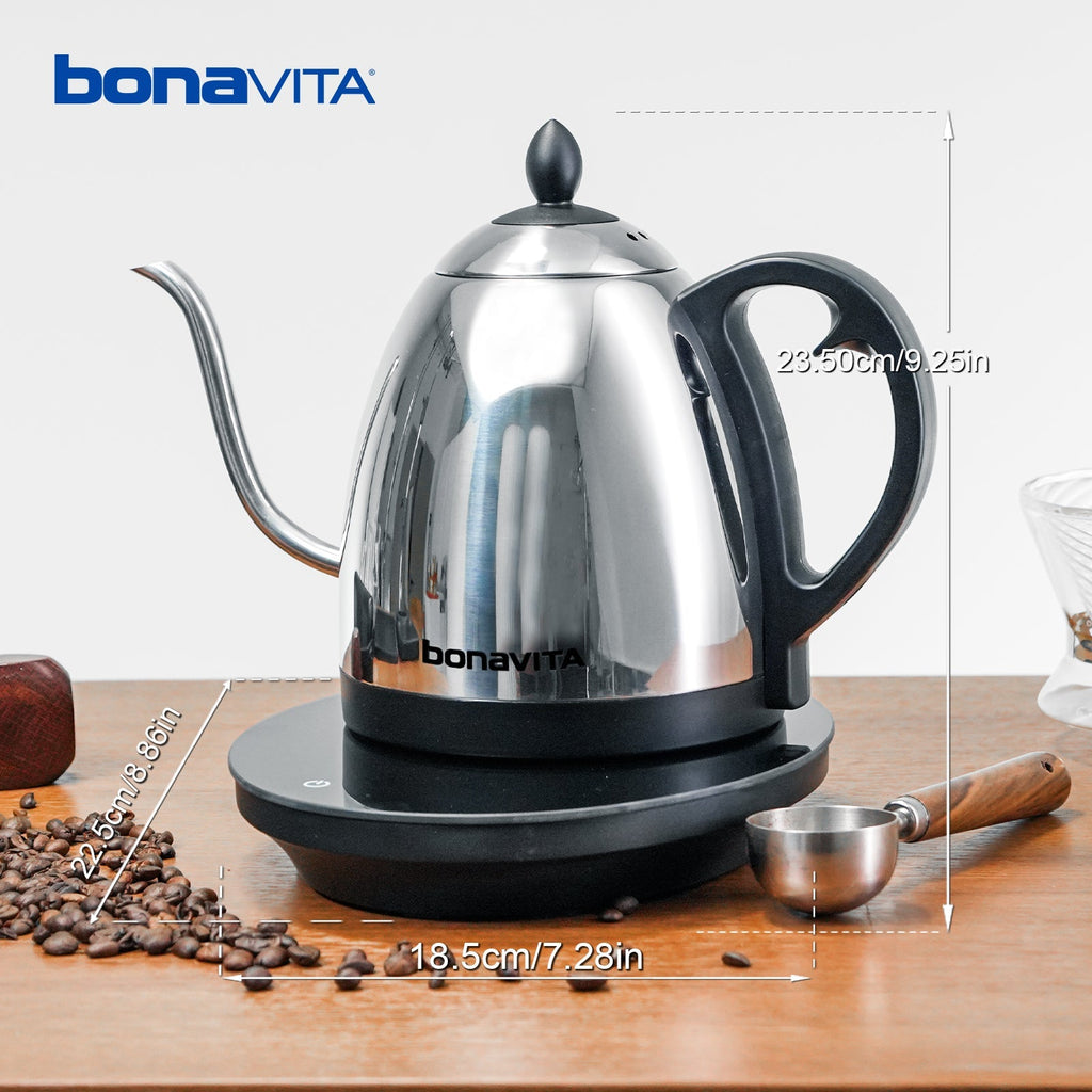 Bonavita Cosmopolitan 1.0L Gooseneck Precision Temperature Electric Kettle - thewrightstore