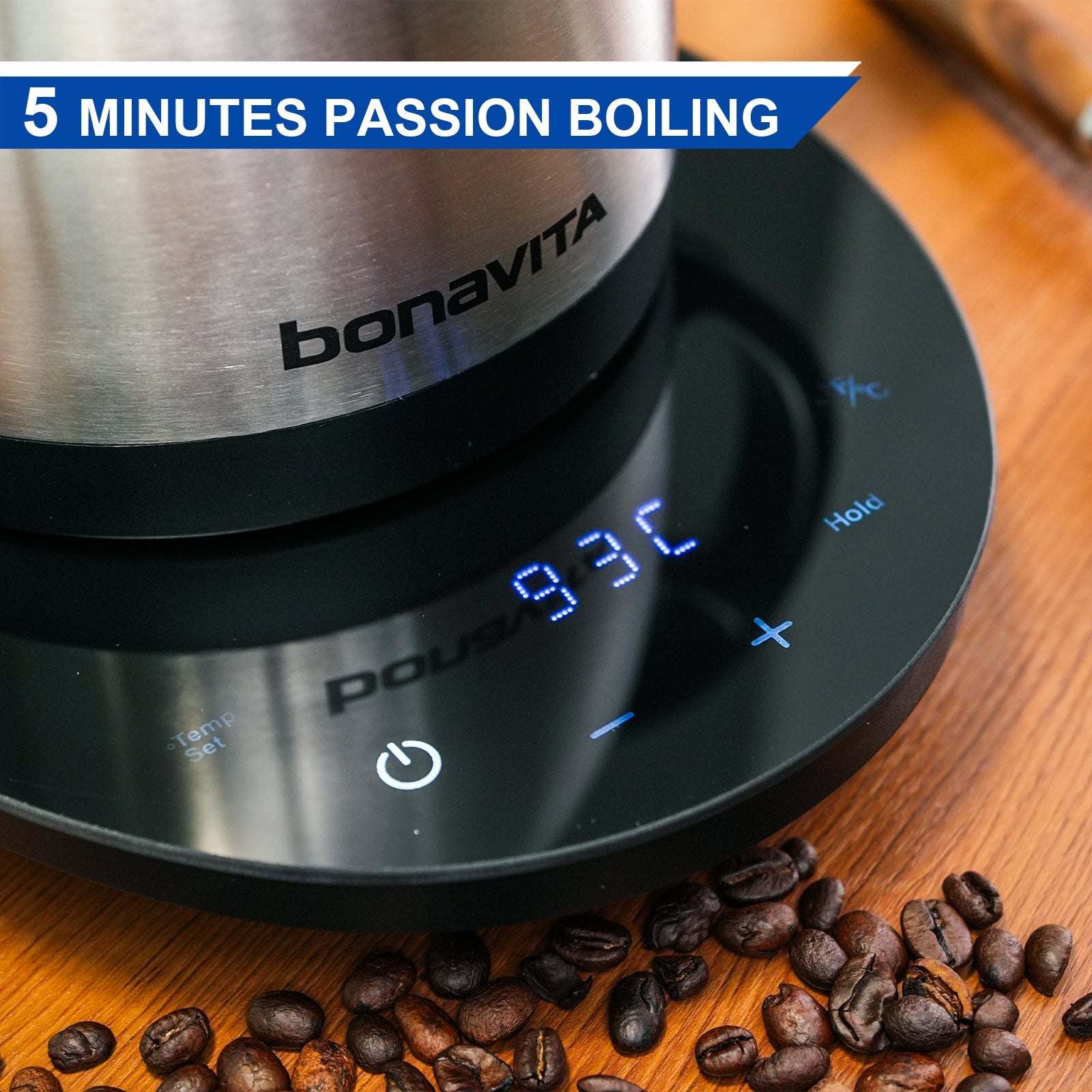 Bonavita Cosmopolitan 1.0L Gooseneck Precision Temperature Electric Kettle - thewrightstore