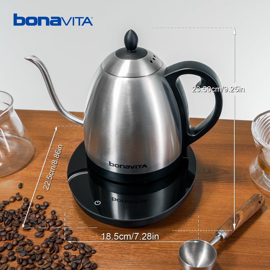 Bonavita Cosmopolitan 1.0L Gooseneck Precision Temperature Electric Kettle - thewrightstore