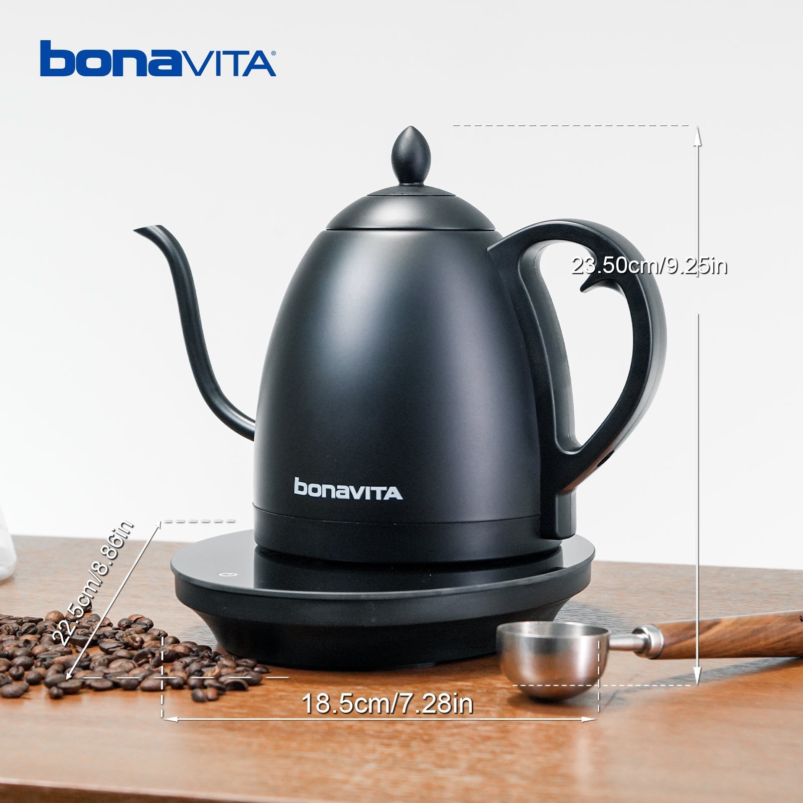 Bonavita Cosmopolitan 1.0L Gooseneck Precision Temperature Electric Kettle - thewrightstore