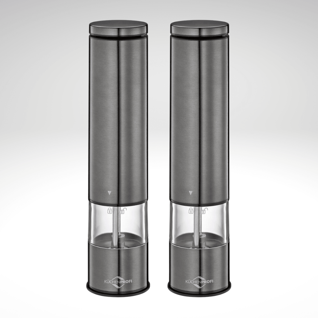 "Boston" Electric Salt and Pepper Mill, s/s, acrylic, 2" dia. x 9" - thewrightstore