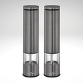 "Boston" Electric Salt and Pepper Mill, s/s, acrylic, 2" dia. x 9" - thewrightstore