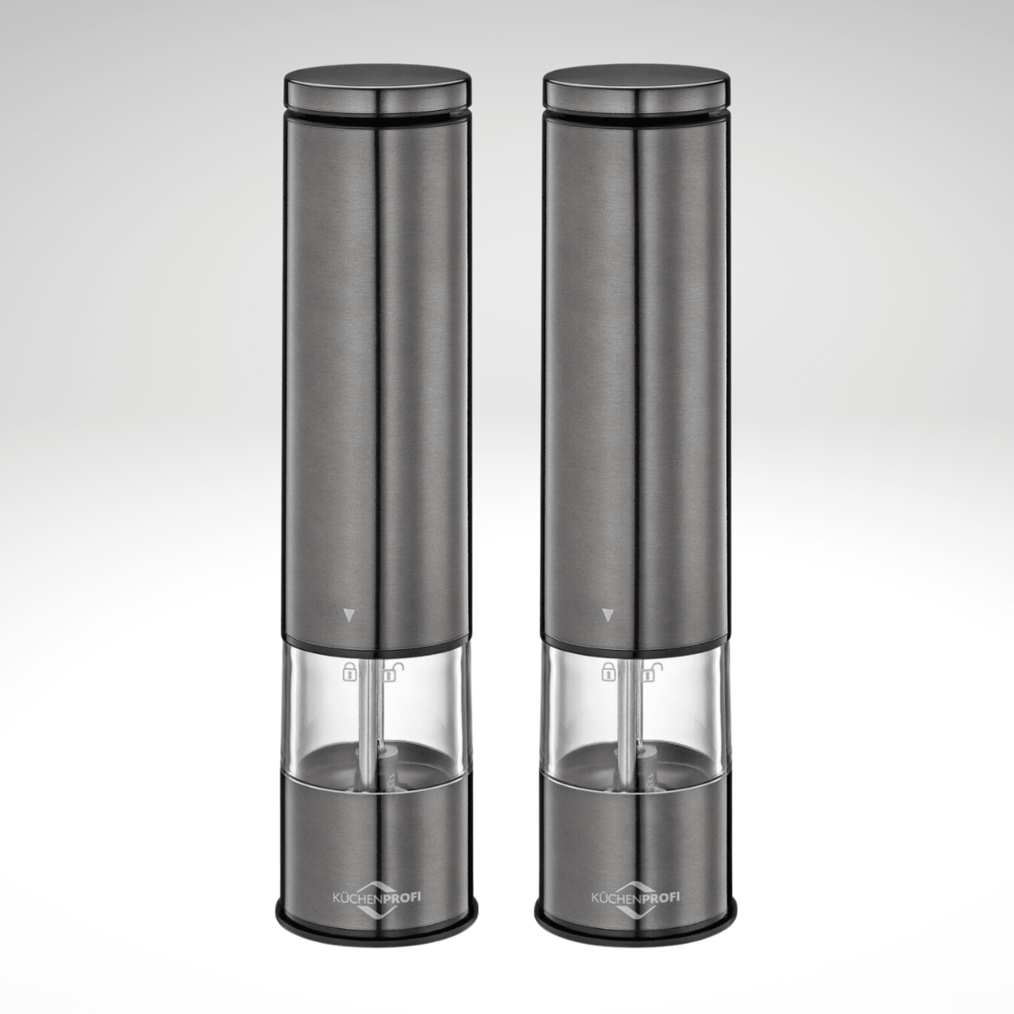 "Boston" Electric Salt and Pepper Mill, s/s, acrylic, 2" dia. x 9" - thewrightstore