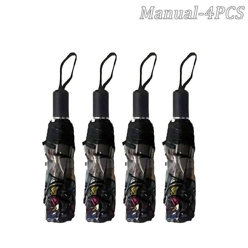 British Wind Rainforest Arch Transparent Umbrella Stained Glass Transparent Umbrella Long Handle Automatic Large Romantic