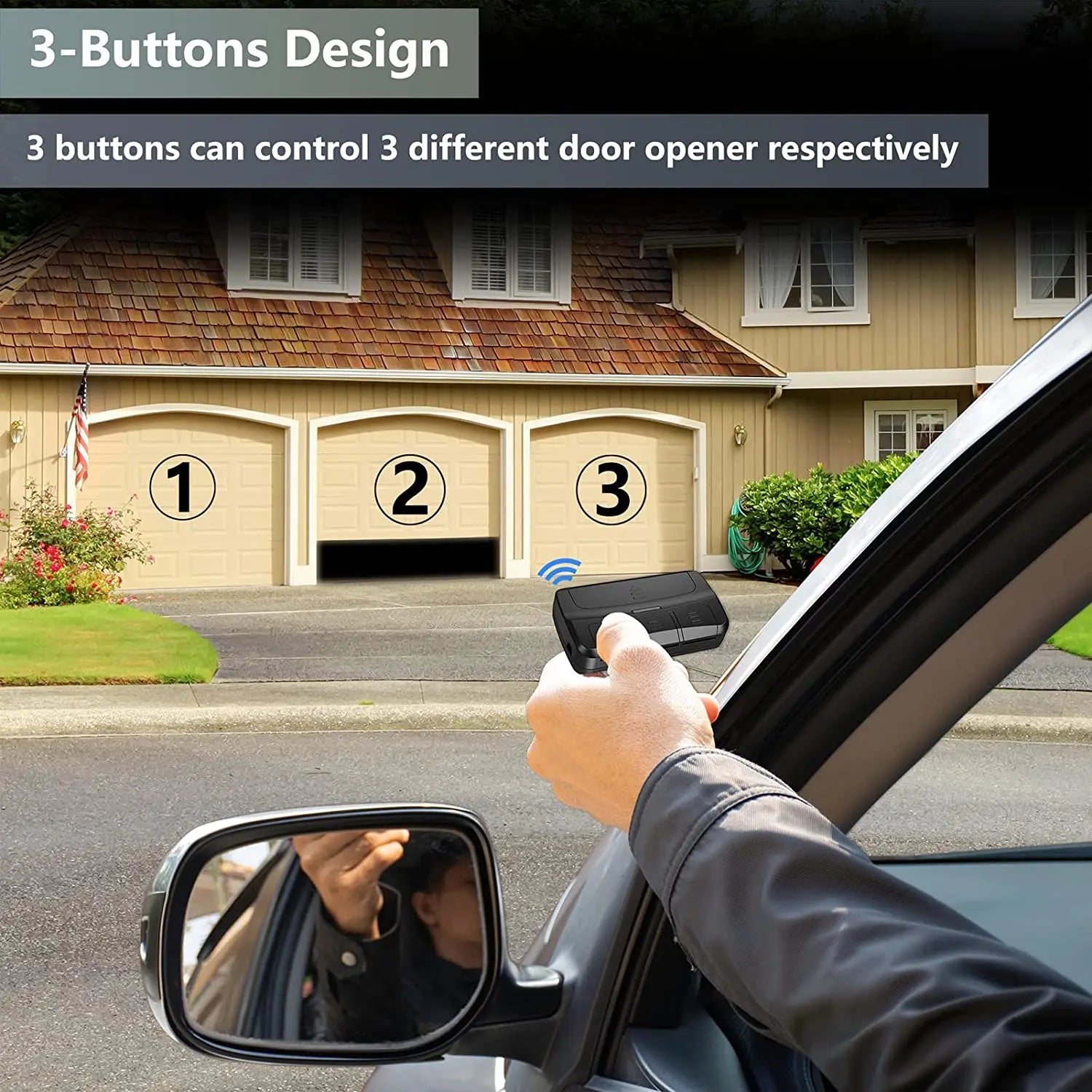 Universal Gate Remote Control Garage Door Control 3 in 1 Multifrequency Remote with Clip 280-868Mhz Rolling Code Transmitter